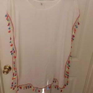 Coverup with multi colored tassels